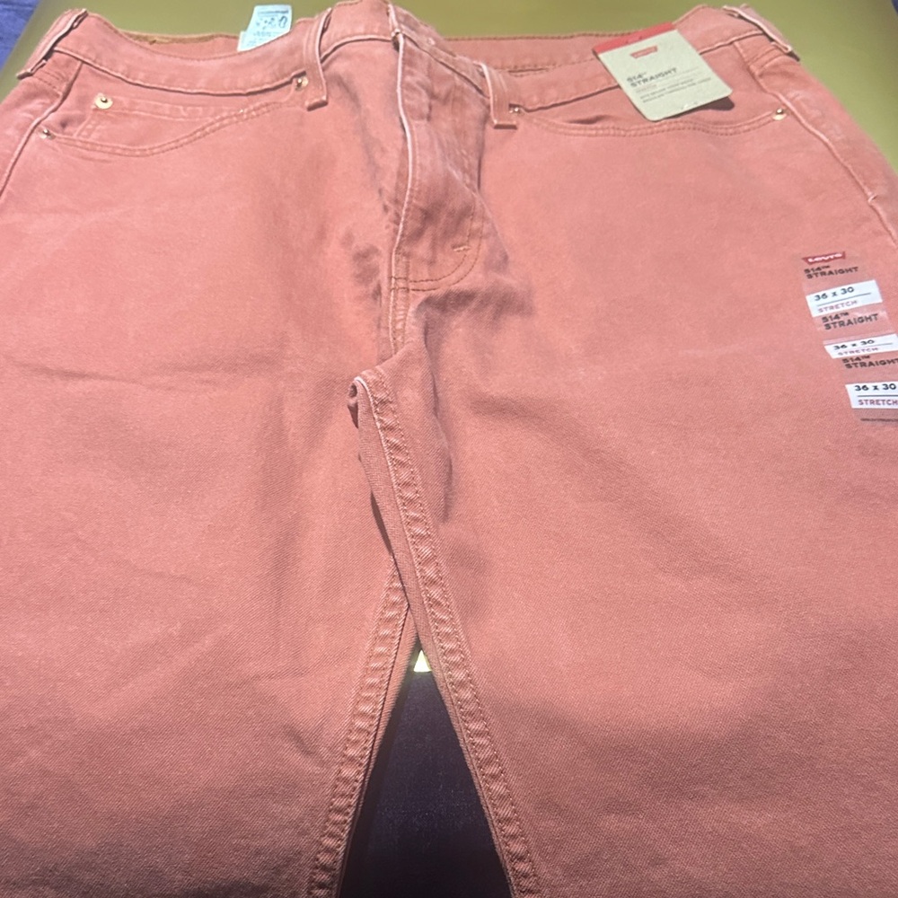 Orange Straight Leg Jeans